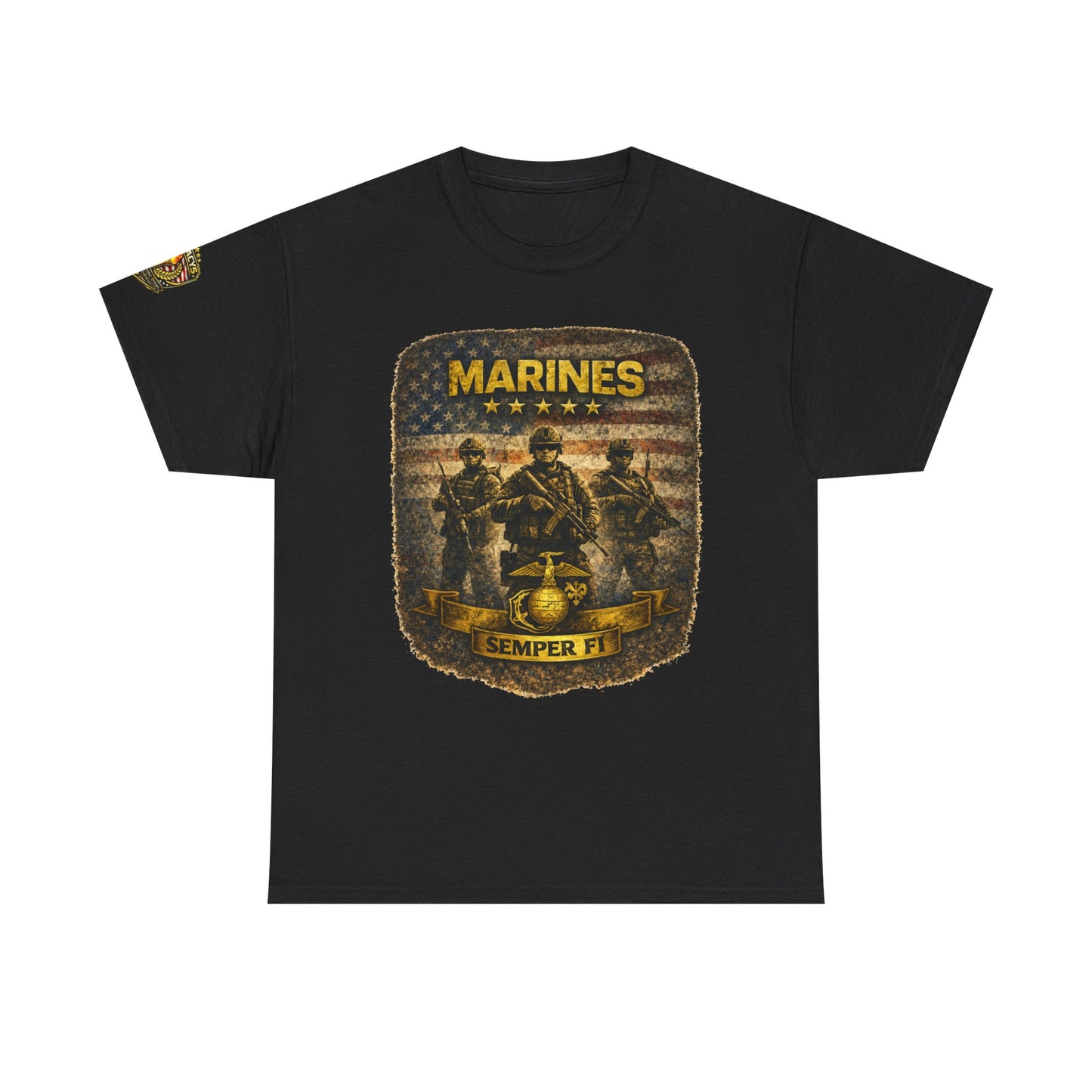 Marines Semper Fi Tâ€‘Shirt â€” Vintage Military Emblem Tee w/ Legacy 5 Brand Crest