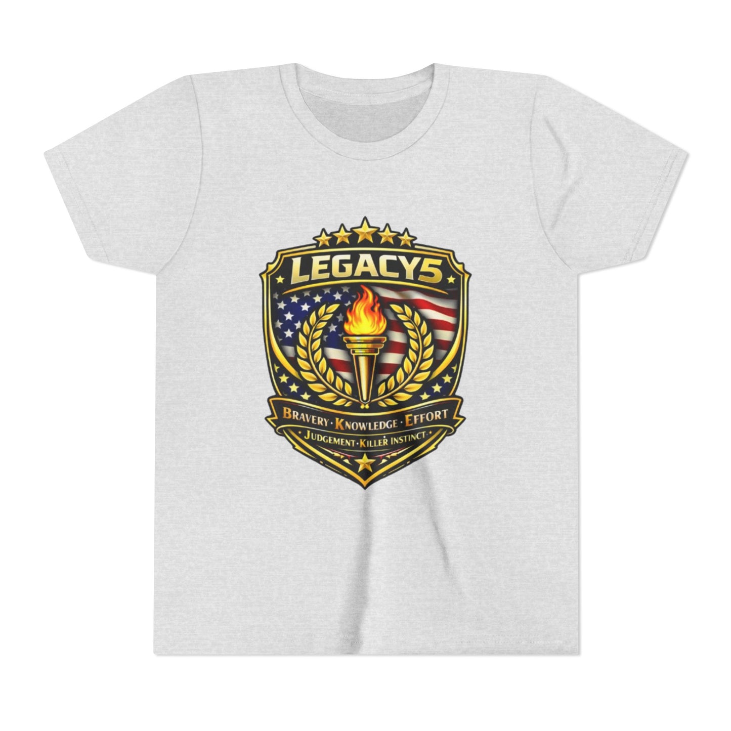 Youth Tee — "Legacys" Patriotic Torch Emblem
