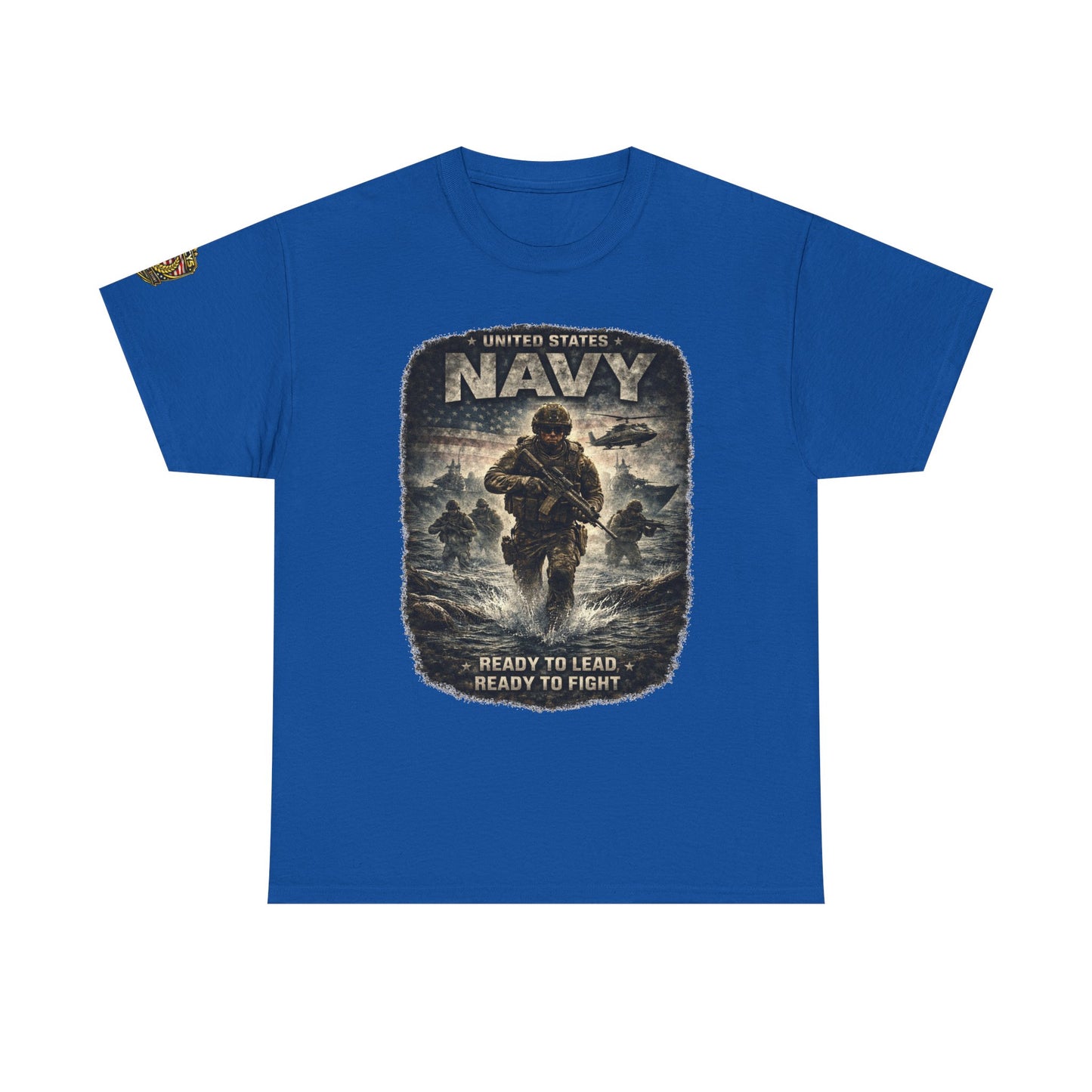 Navy  T-Shirt - "Ready to Learn, Ready to Fight" Military w/ Legacy 5 Brand Crest