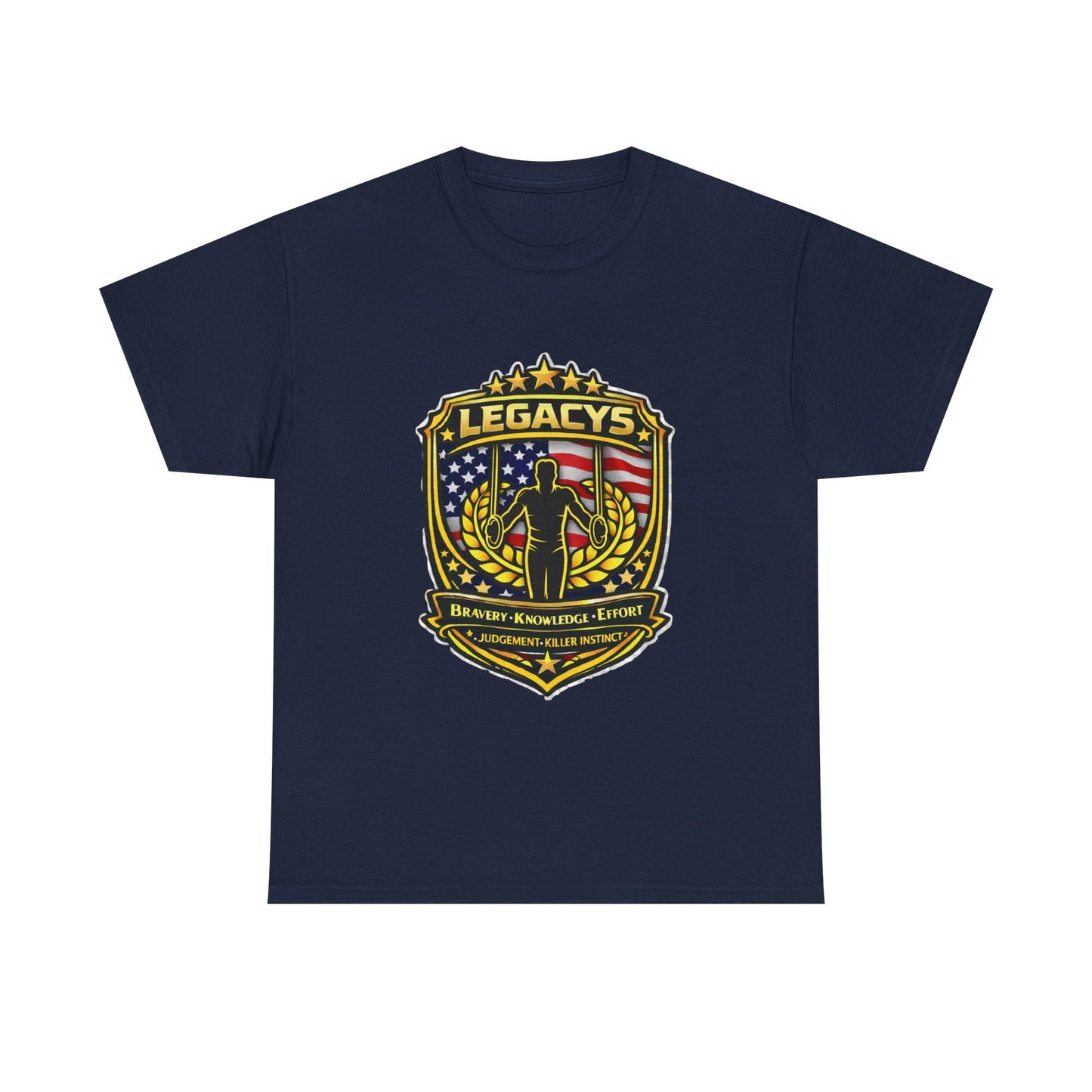 Gymnastics - Male Silhouette Legacy Shield T-Shirt