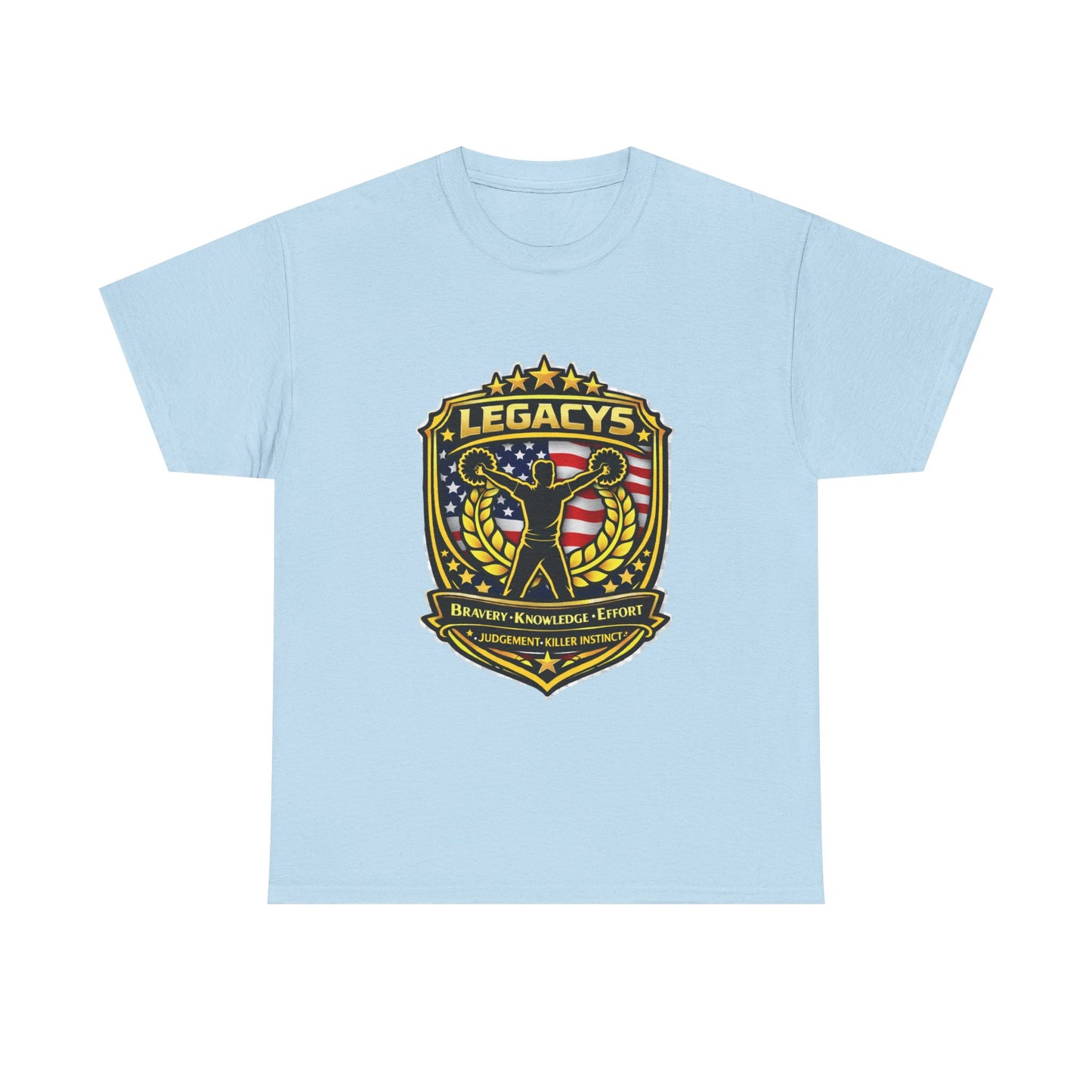 Cheerleading - Male Silhouette Legacy Shield T-Shirt