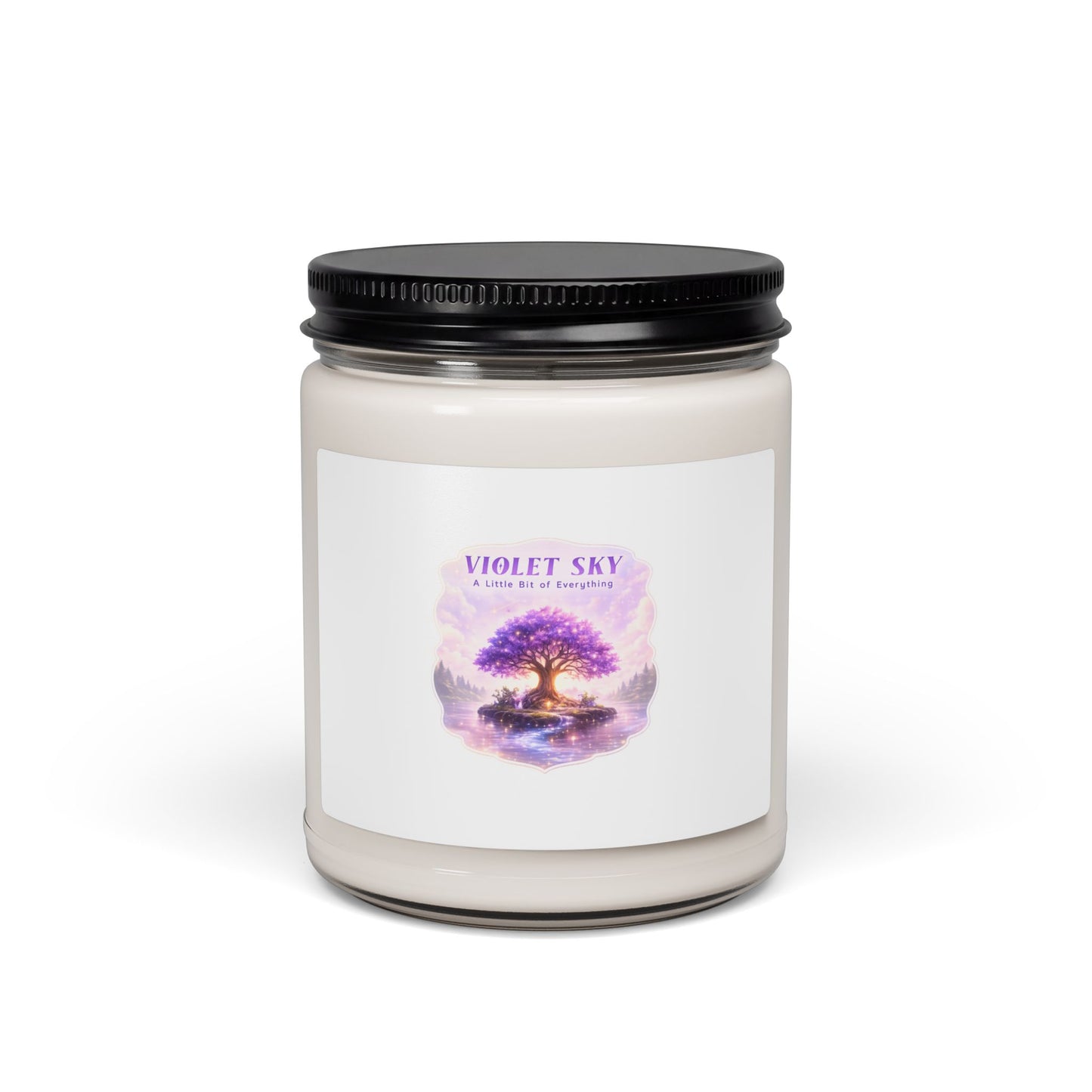 Soy Candle — 'Violet Sky' Scented 9oz Aromatherapy Candle