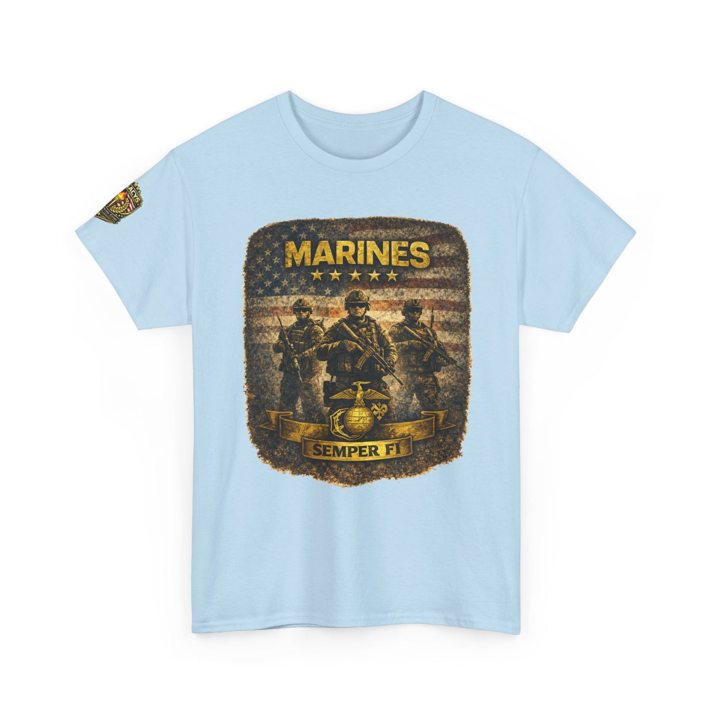 Marines Semper Fi Tâ€‘Shirt â€” Vintage Military Emblem Tee w/ Legacy 5 Brand Crest