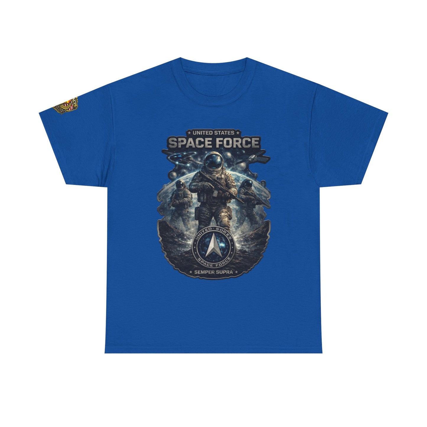 Space Force Graphic Tee â€” Astronaut Troopers Military Space Design w/ Legacy 5 Brand Crest
