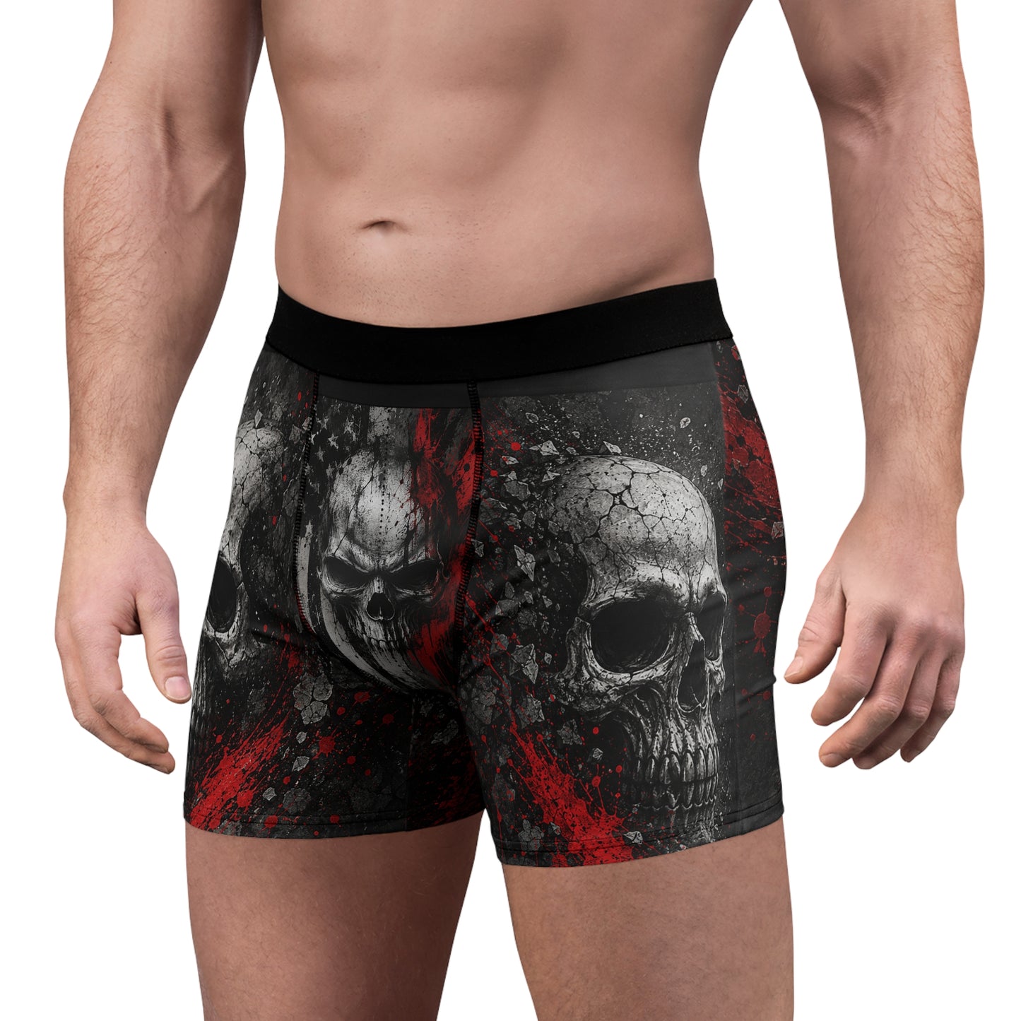 Skull Rage Boxer Briefs – Dark Grunge All-Over Print