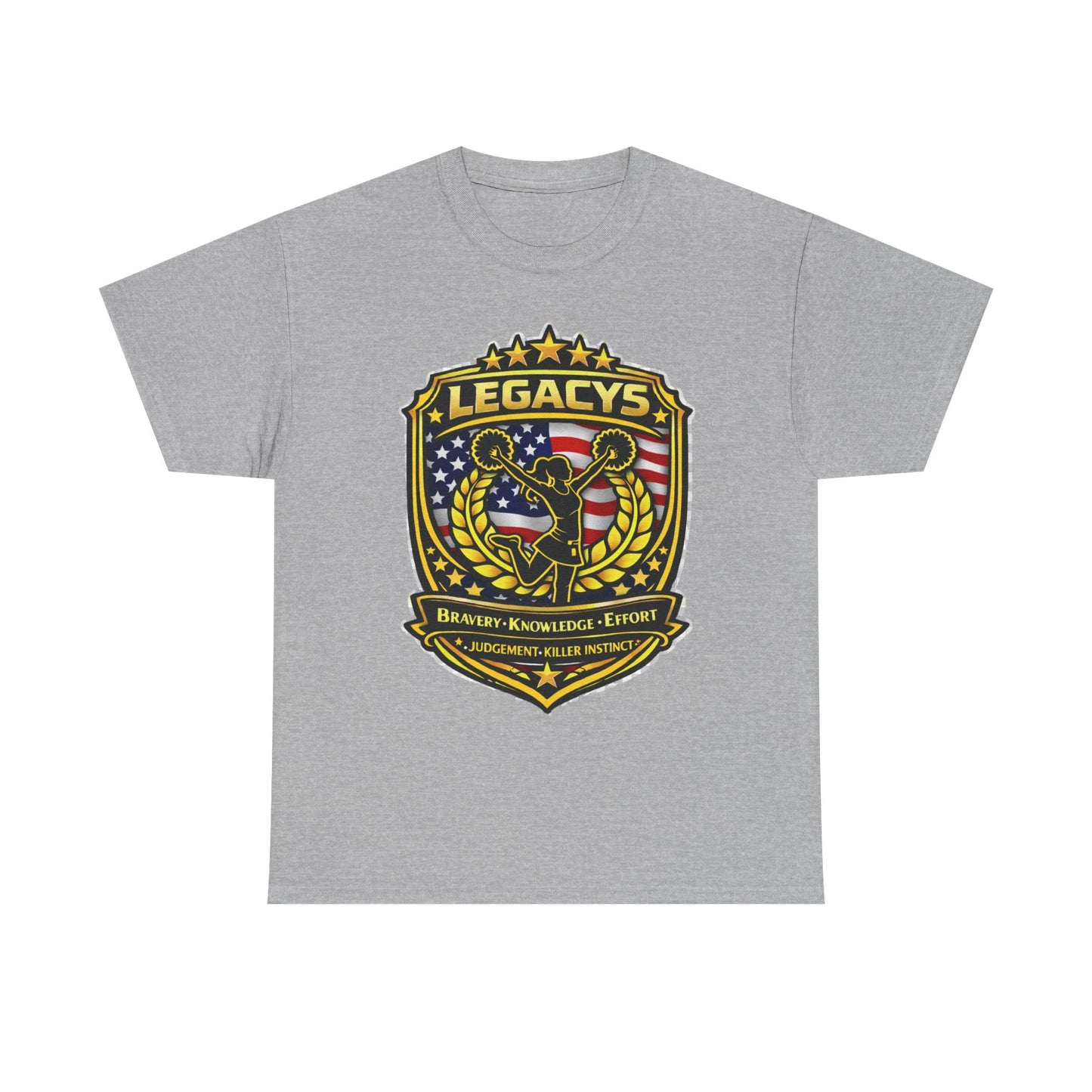 Cheerleading- Female Silhouette Legacy Shield T-Shirt