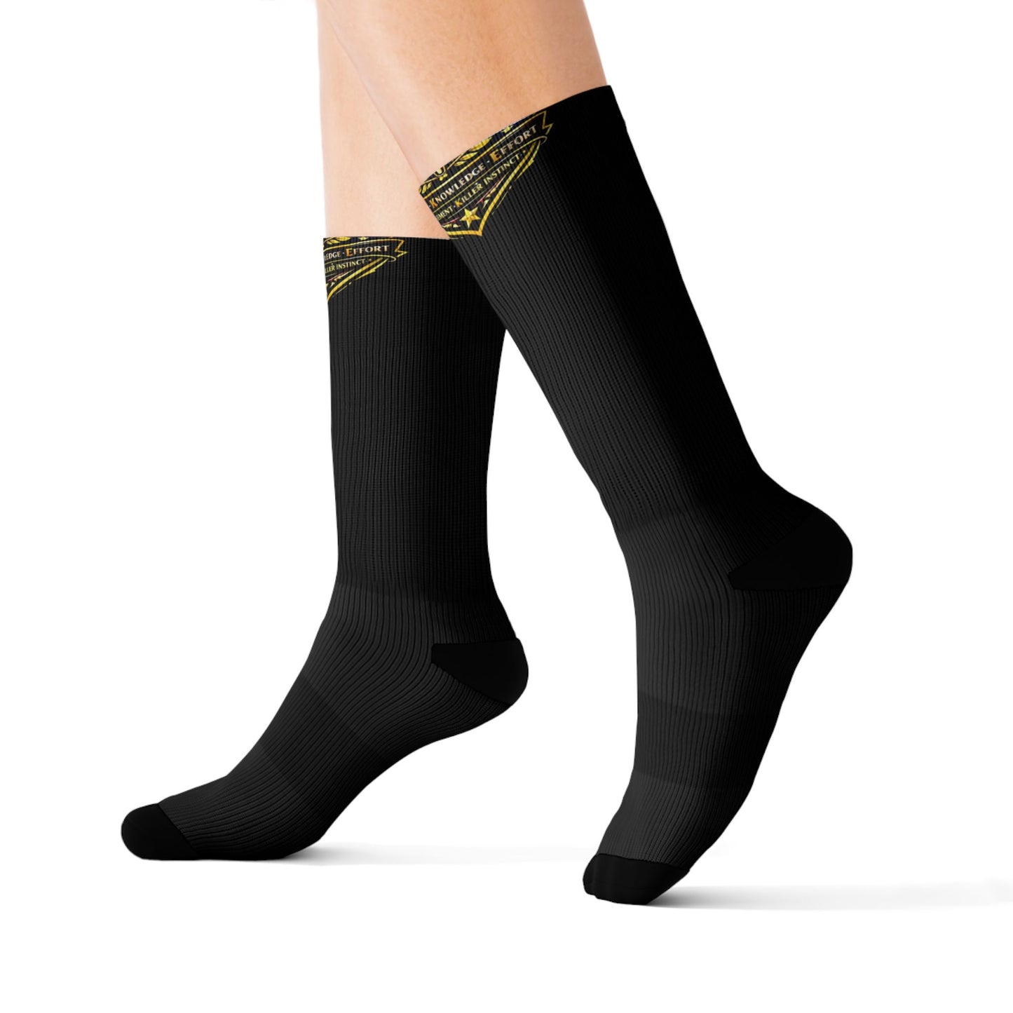 Copy of Embroidered Crest Sublimation Socks — Vintage Heraldic Badge Crew Socks