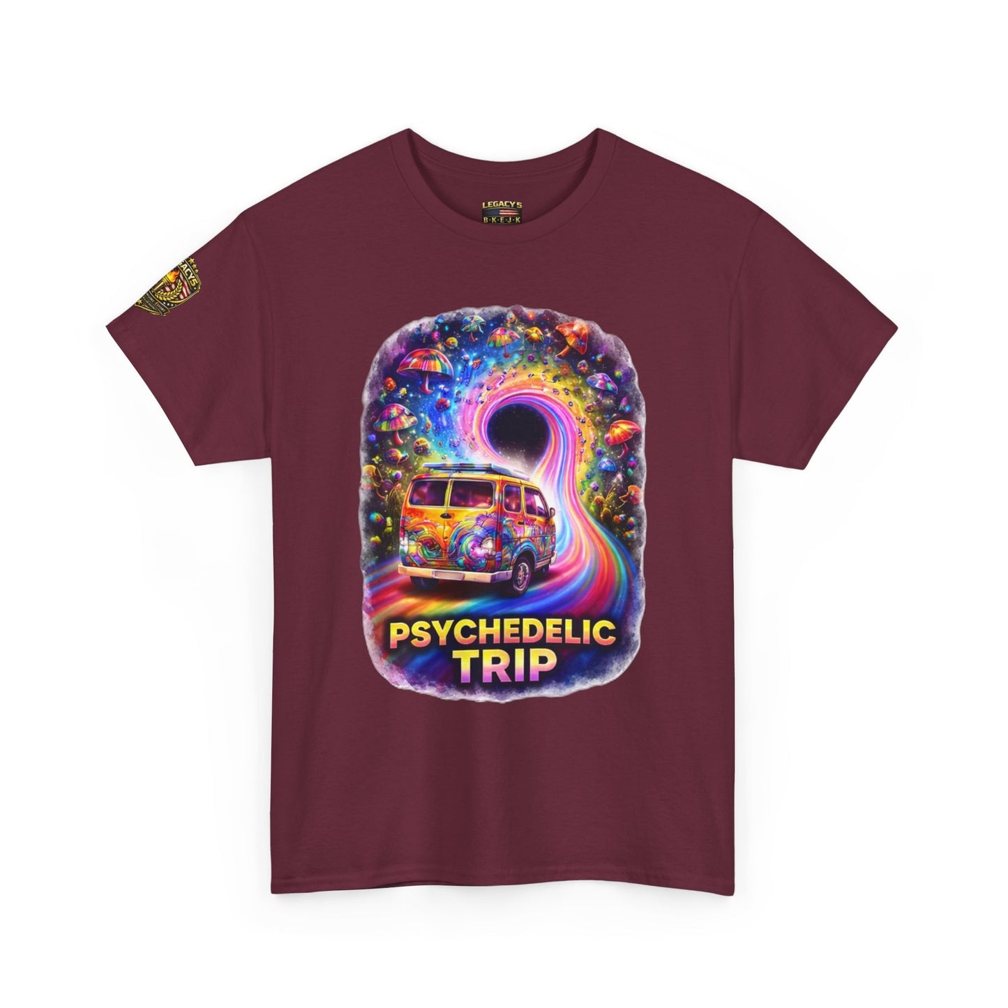 Retro VW Van Cosmic Psychedelic Road Trip T-Shirt