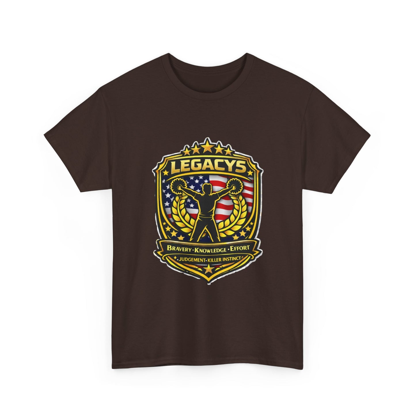 Cheerleading - Male Silhouette Legacy Shield T-Shirt