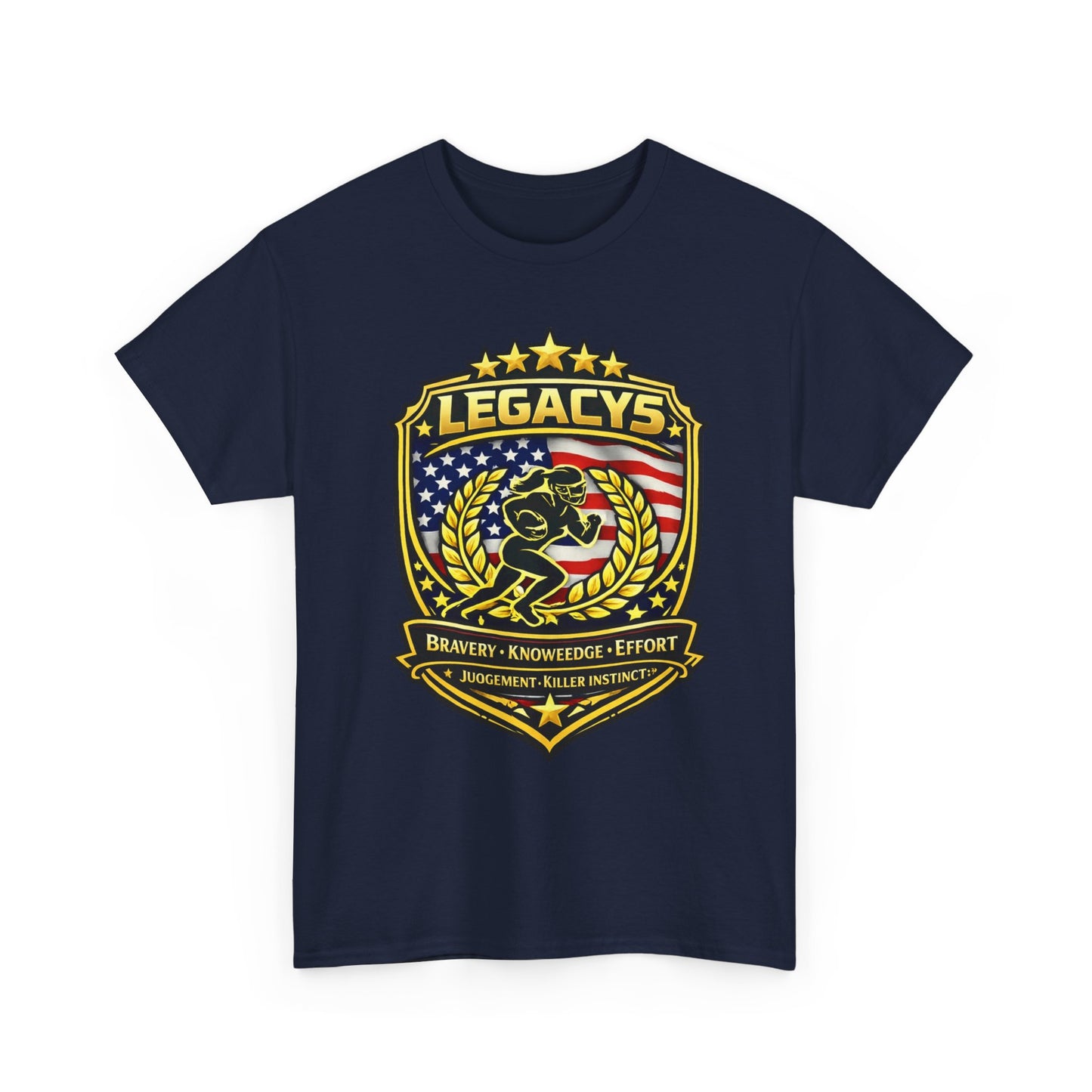 Football- Female Silhouette Legacy Shield T-Shirt