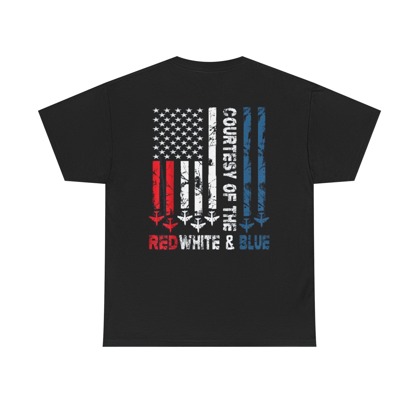 Courtesy of the Red White & Blue Military Flag T-shirt