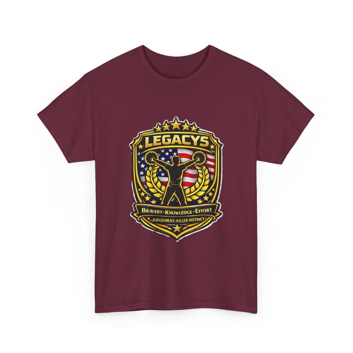 Cheerleading - Male Silhouette Legacy Shield T-Shirt
