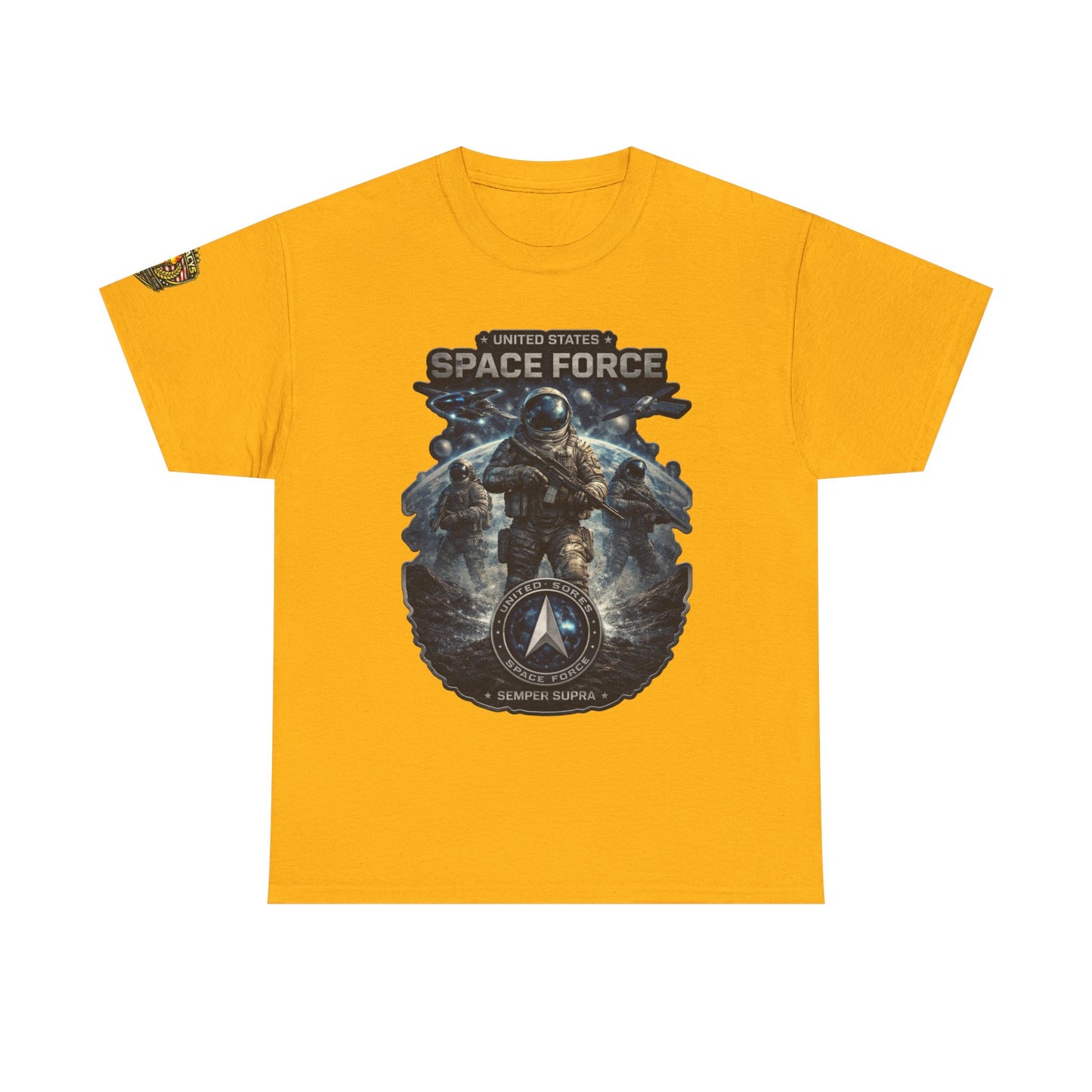Space Force Graphic Tee â€” Astronaut Troopers Military Space Design w/ Legacy 5 Brand Crest