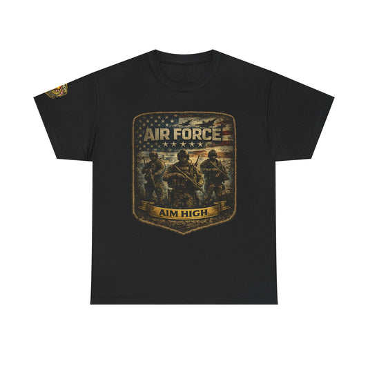 Air Force 'Aim High' Military Tee w/ Legacy 5 Brand Crest