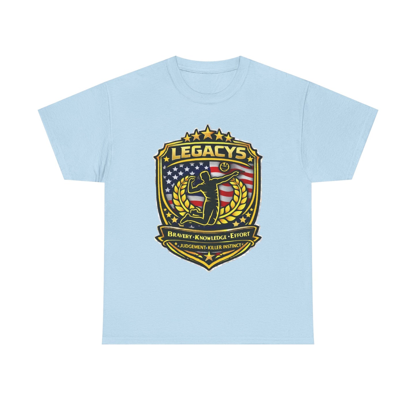 Volleyball - Male Silhouette Legacy Shield T-Shirt