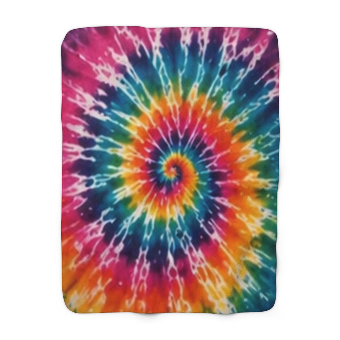 Tie-Dye Spiral Sherpa Blanket — Colorful Cozy Fleece Throw