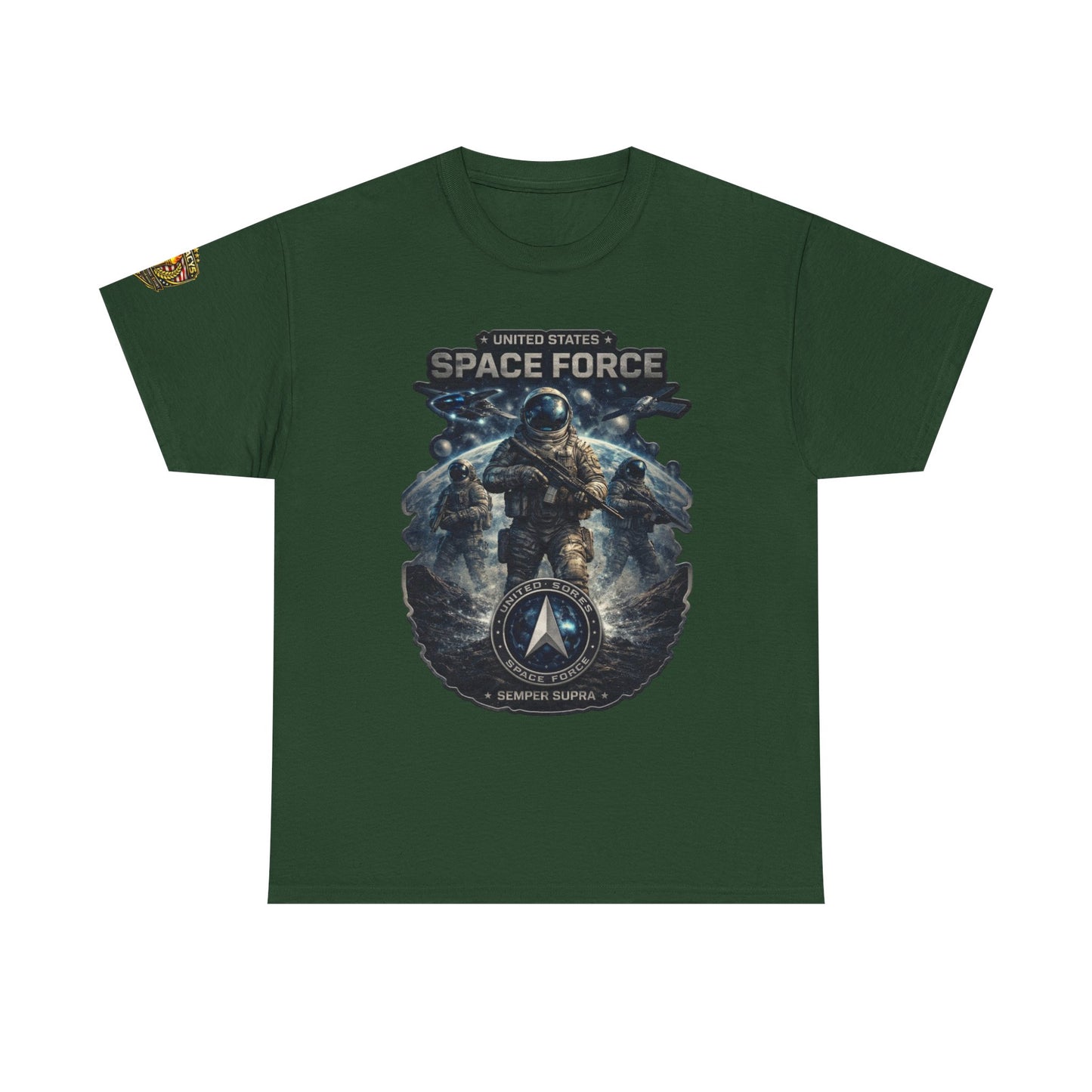 Space Force Graphic Tee â€” Astronaut Troopers Military Space Design w/ Legacy 5 Brand Crest