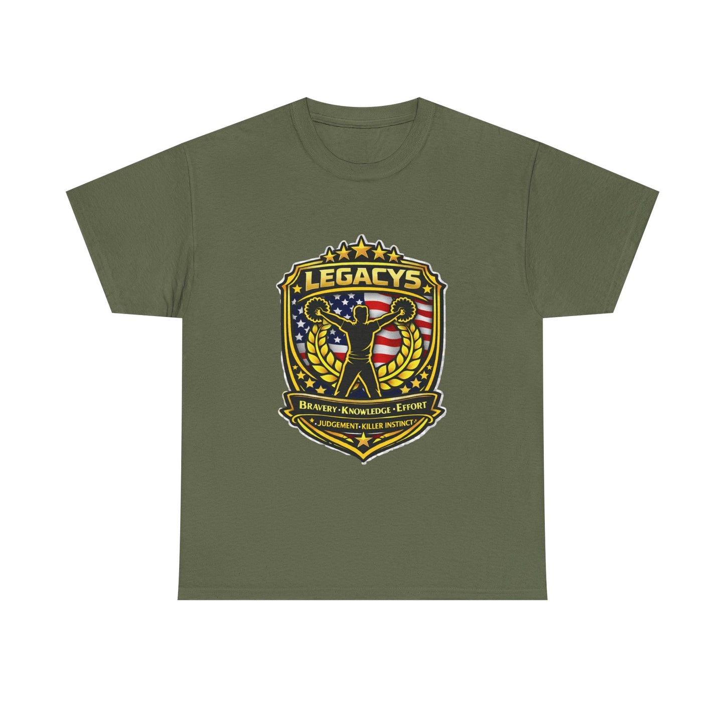 Cheerleading - Male Silhouette Legacy Shield T-Shirt