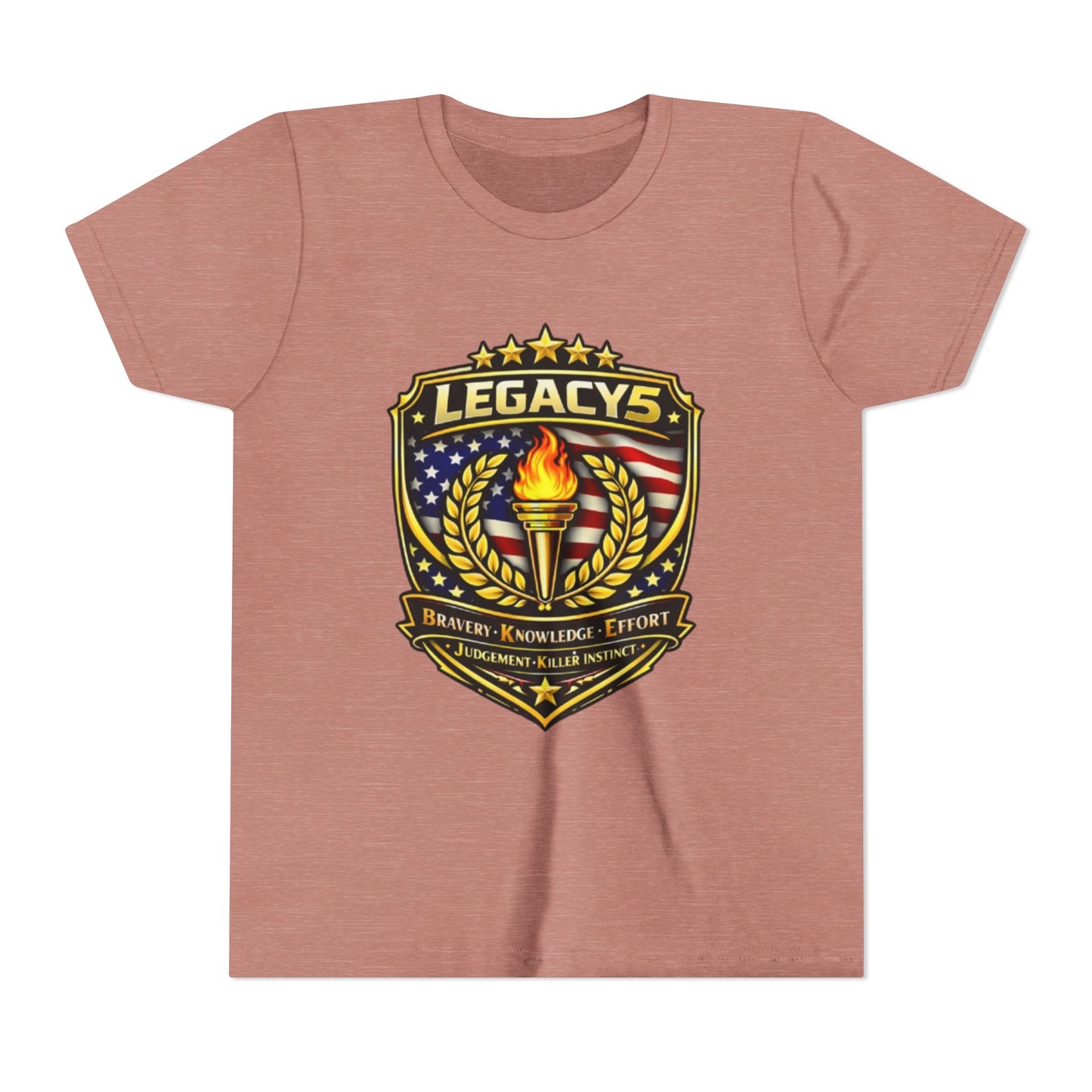 Youth Tee — "Legacys" Patriotic Torch Emblem