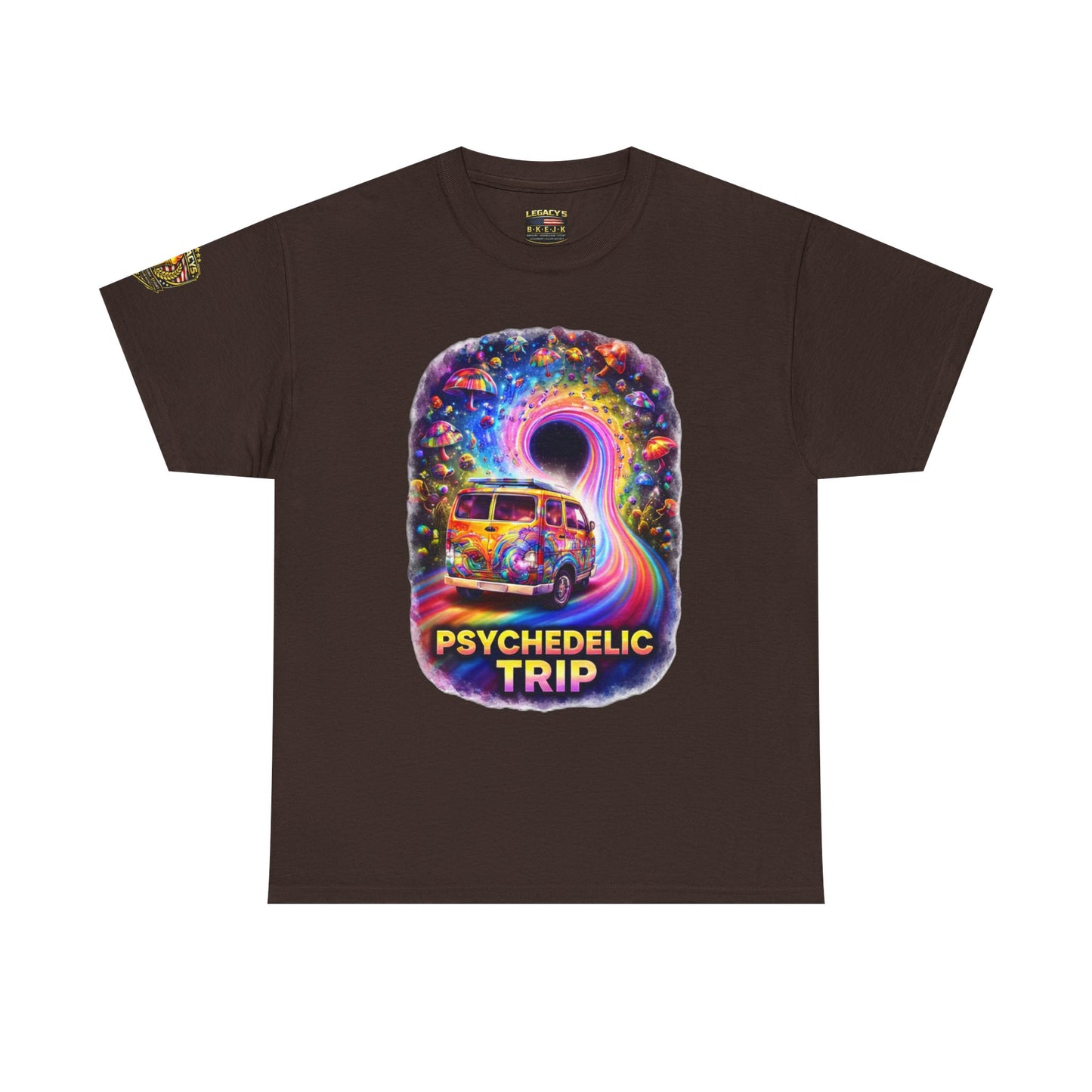 Retro VW Van Cosmic Psychedelic Road Trip T-Shirt