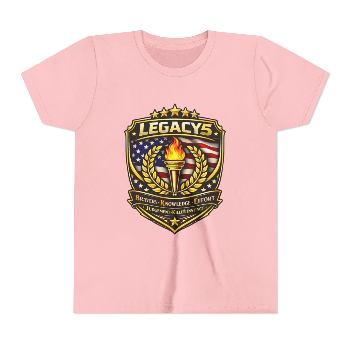 Youth Tee — "Legacys" Patriotic Torch Emblem