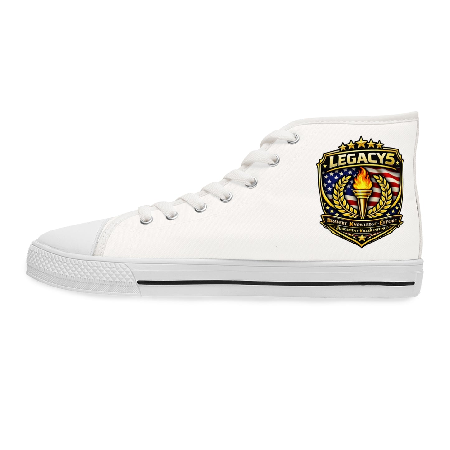 Legacy 5 Brand Crest Womenâ€™s High Top Sneakers