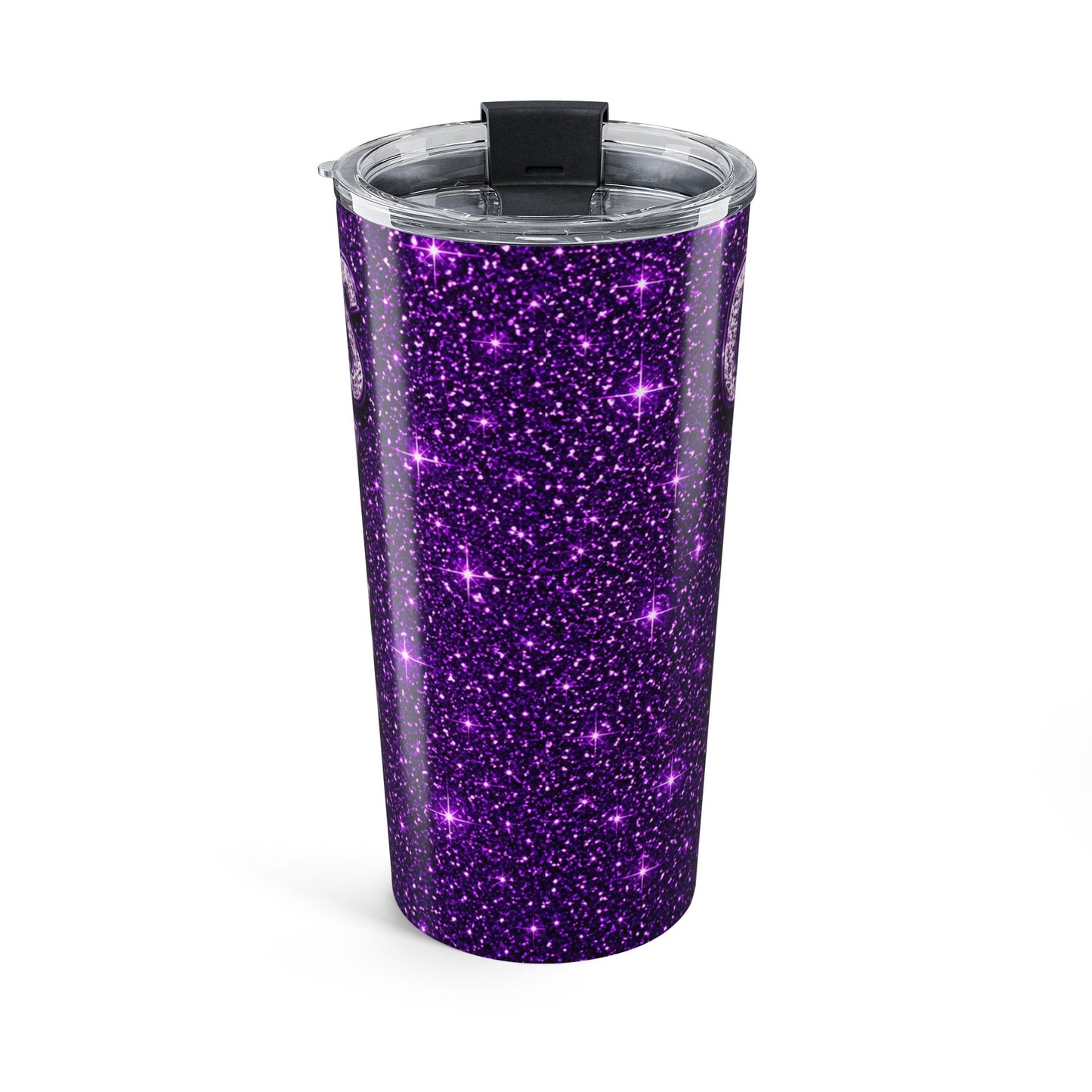 20oz Tumbler – 'Good Vibes, Good Day, Good Life' Purple Glitter Travel Cup