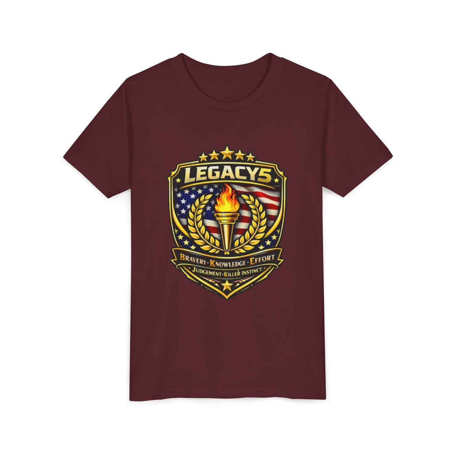 Youth Tee — "Legacys" Patriotic Torch Emblem