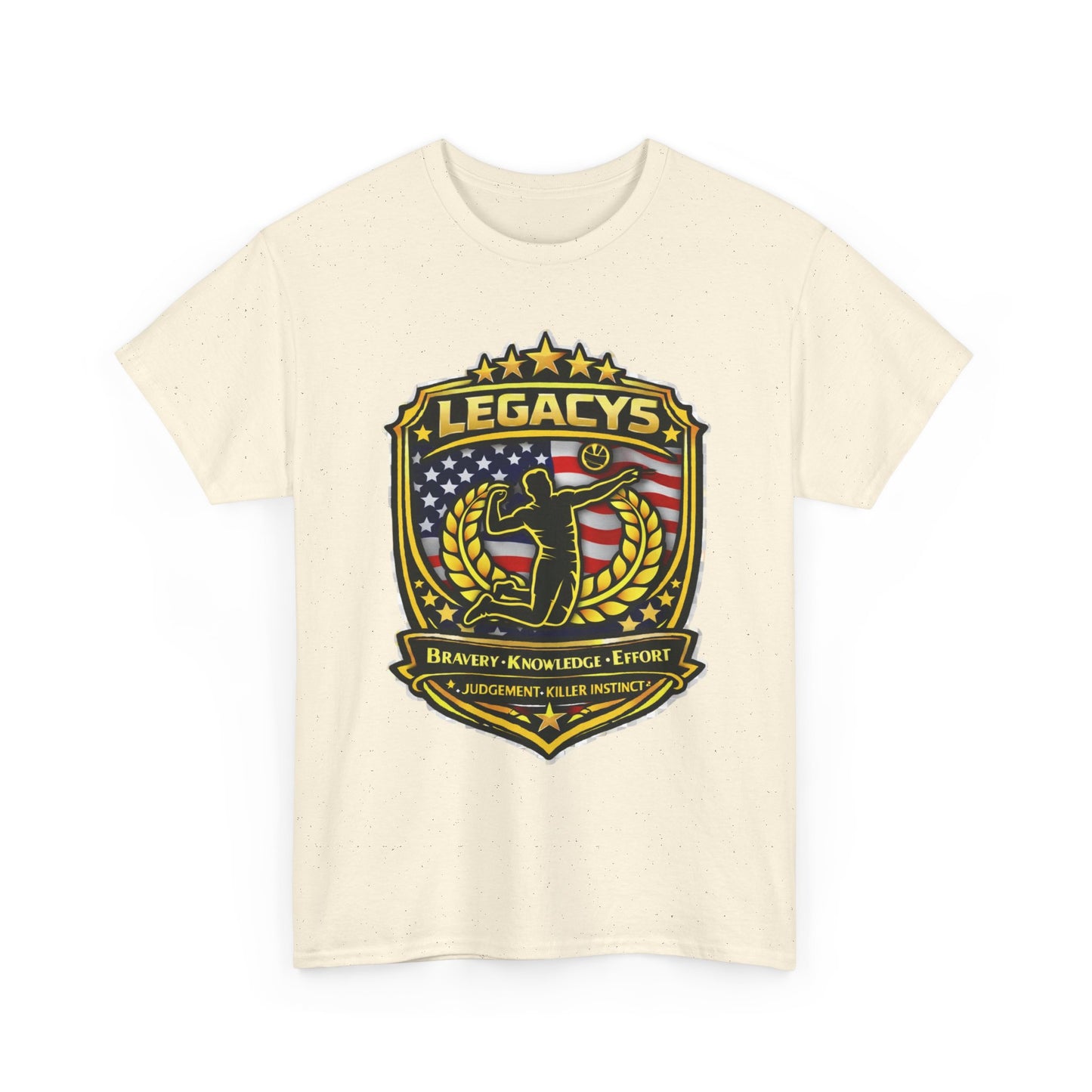 Volleyball - Male Silhouette Legacy Shield T-Shirt