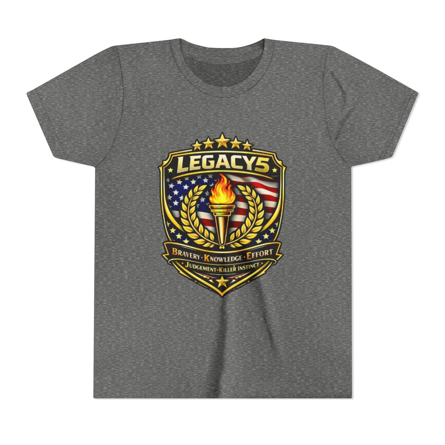 Youth Tee — "Legacys" Patriotic Torch Emblem