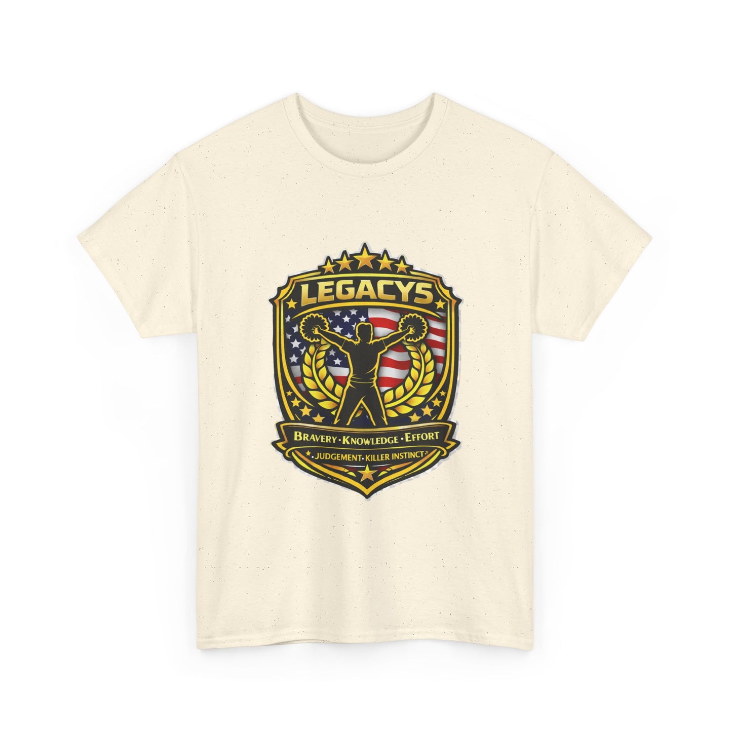 Cheerleading - Male Silhouette Legacy Shield T-Shirt