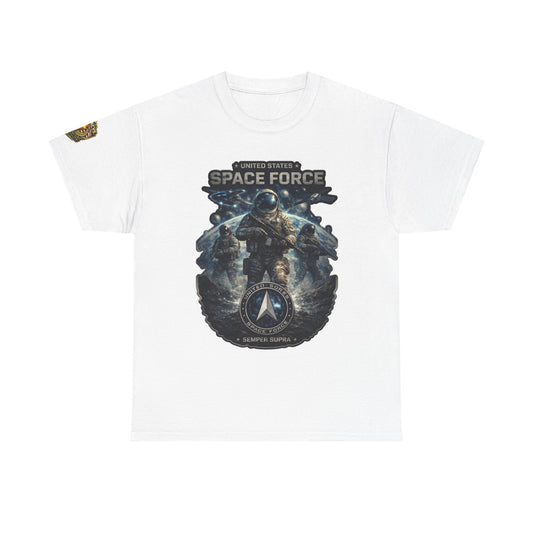 Space Force Graphic Tee â€” Astronaut Troopers Military Space Design w/ Legacy 5 Brand Crest
