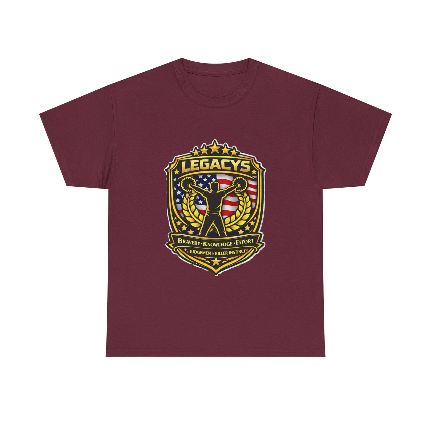 Cheerleading - Male Silhouette Legacy Shield T-Shirt