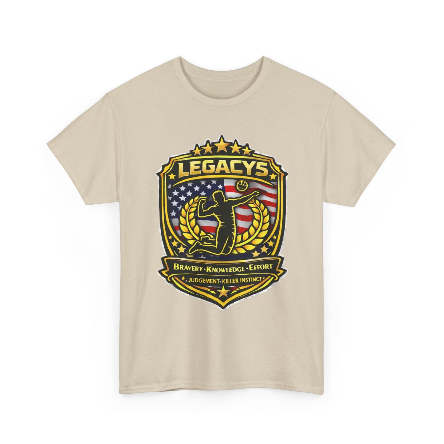 Volleyball - Male Silhouette Legacy Shield T-Shirt