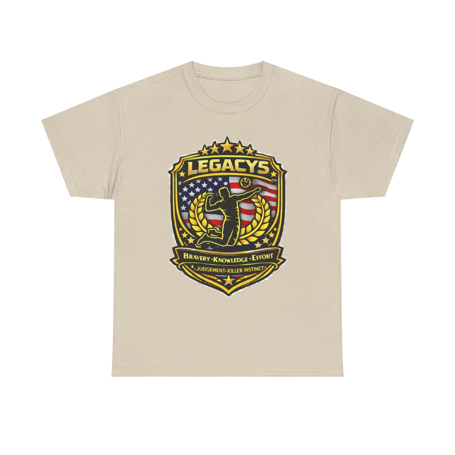 Volleyball - Male Silhouette Legacy Shield T-Shirt
