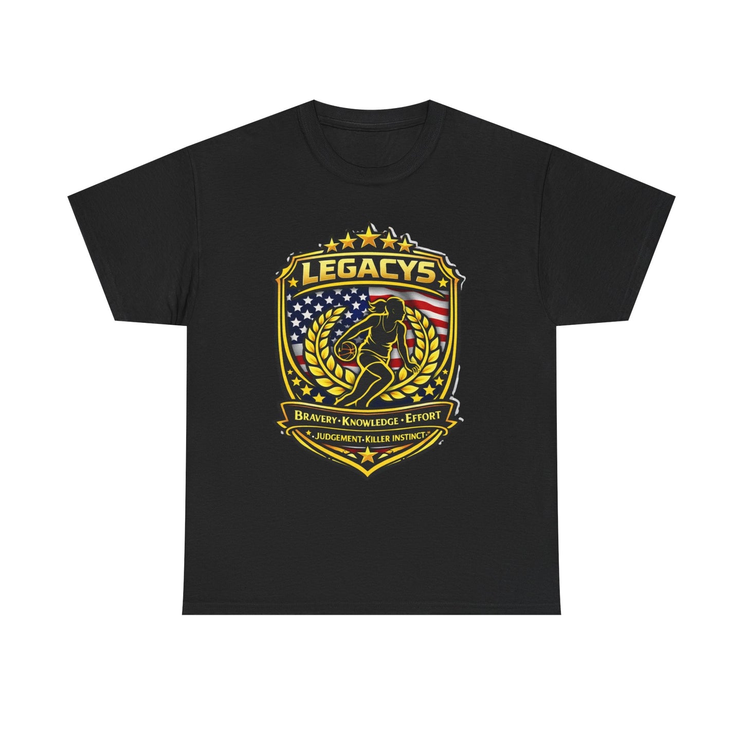 Basketball- Female Silhouette Legacy Shield T-Shirt