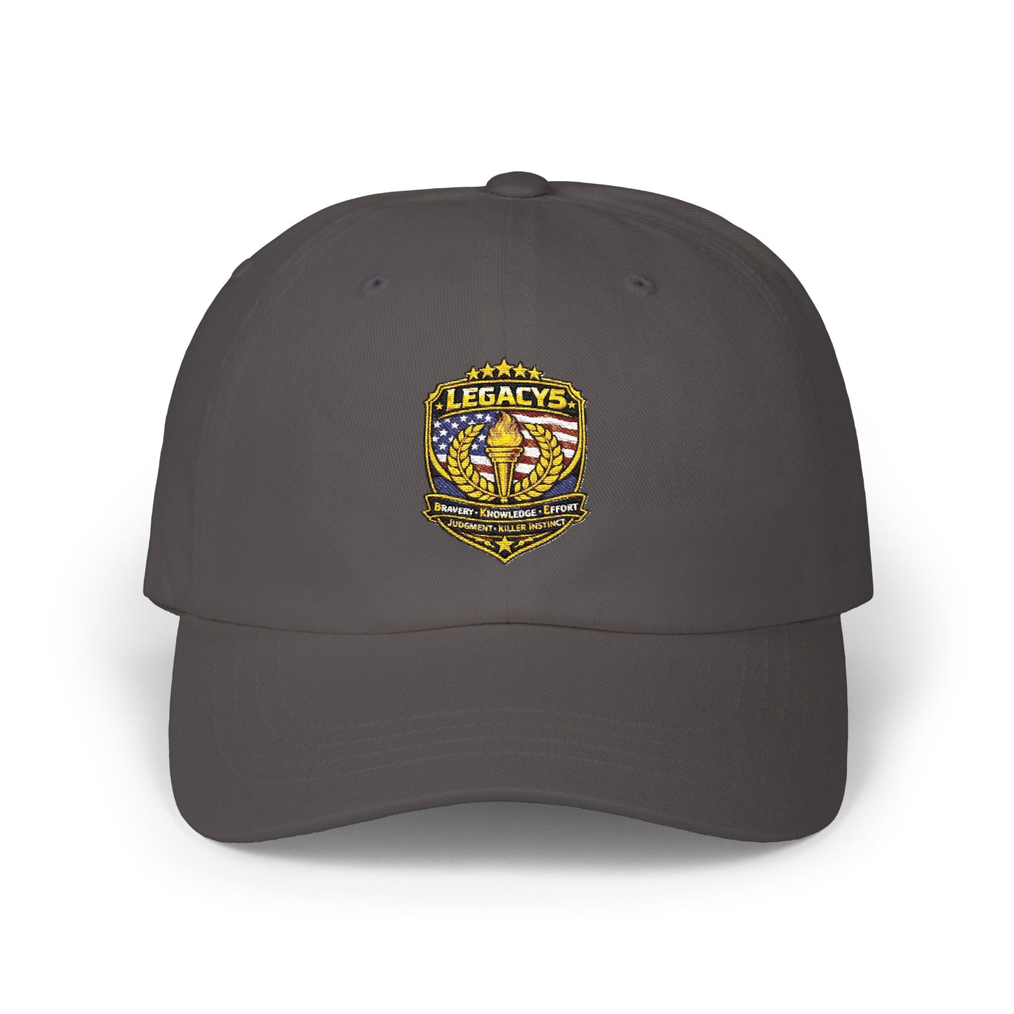 Legacy Crest Dad Cap â€“ Embroidered Shield Logo Baseball Hat