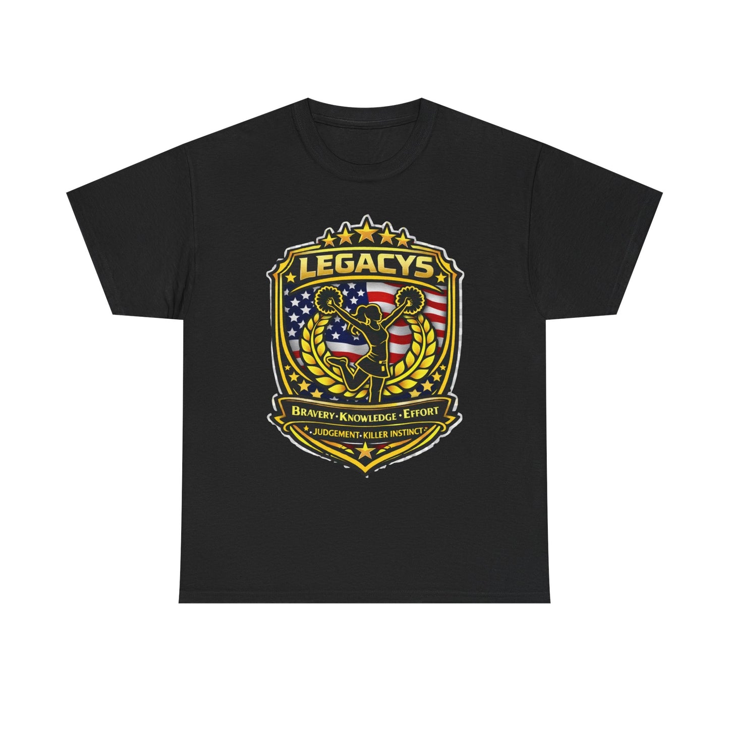 Cheerleading- Female Silhouette Legacy Shield T-Shirt