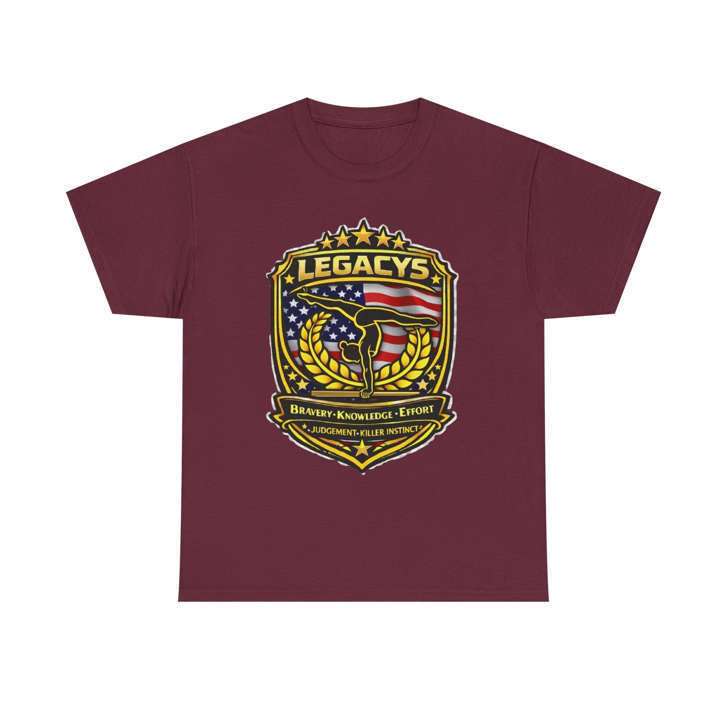 Gymnastics - Female Silhouette Legacy Shield T-Shirt