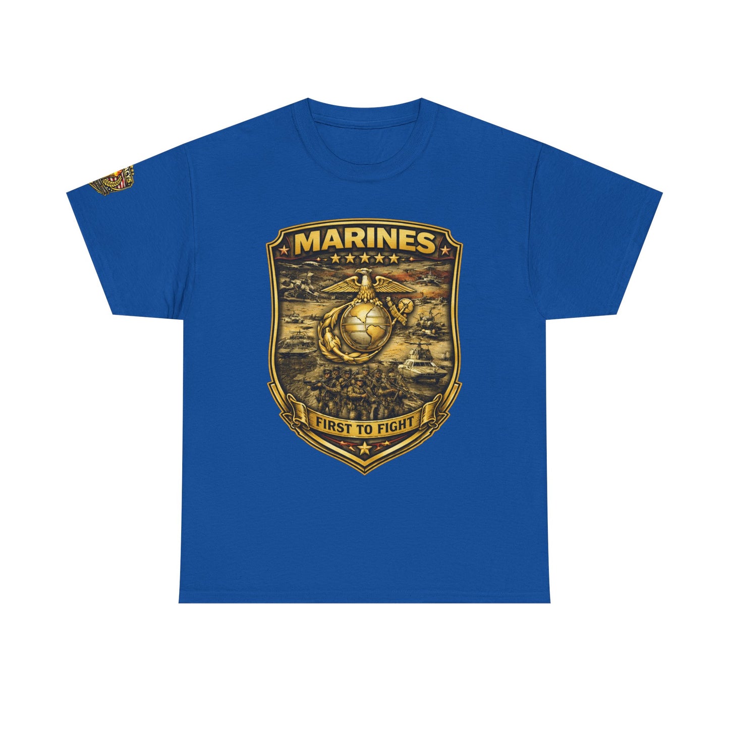 Marines 'First to Fight' Emblem T-Shirt w/ Legacy 5 Brand Crest