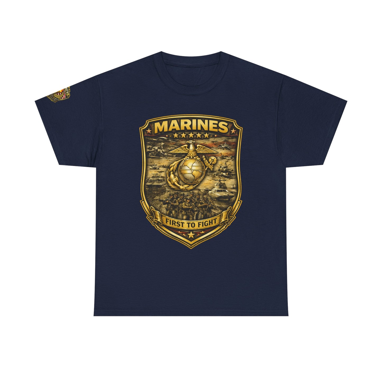 Marines 'First to Fight' Emblem T-Shirt w/ Legacy 5 Brand Crest