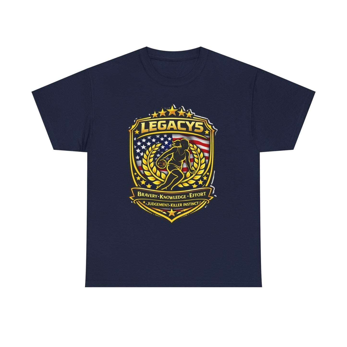 Basketball- Female Silhouette Legacy Shield T-Shirt