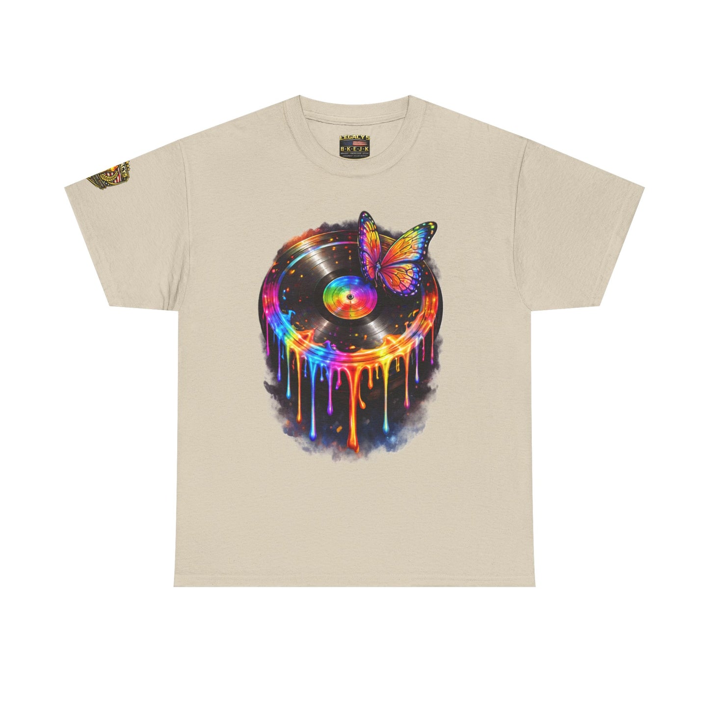 Colorful Dripping Retro Music Vinyl Record Butterfly T-Shirt