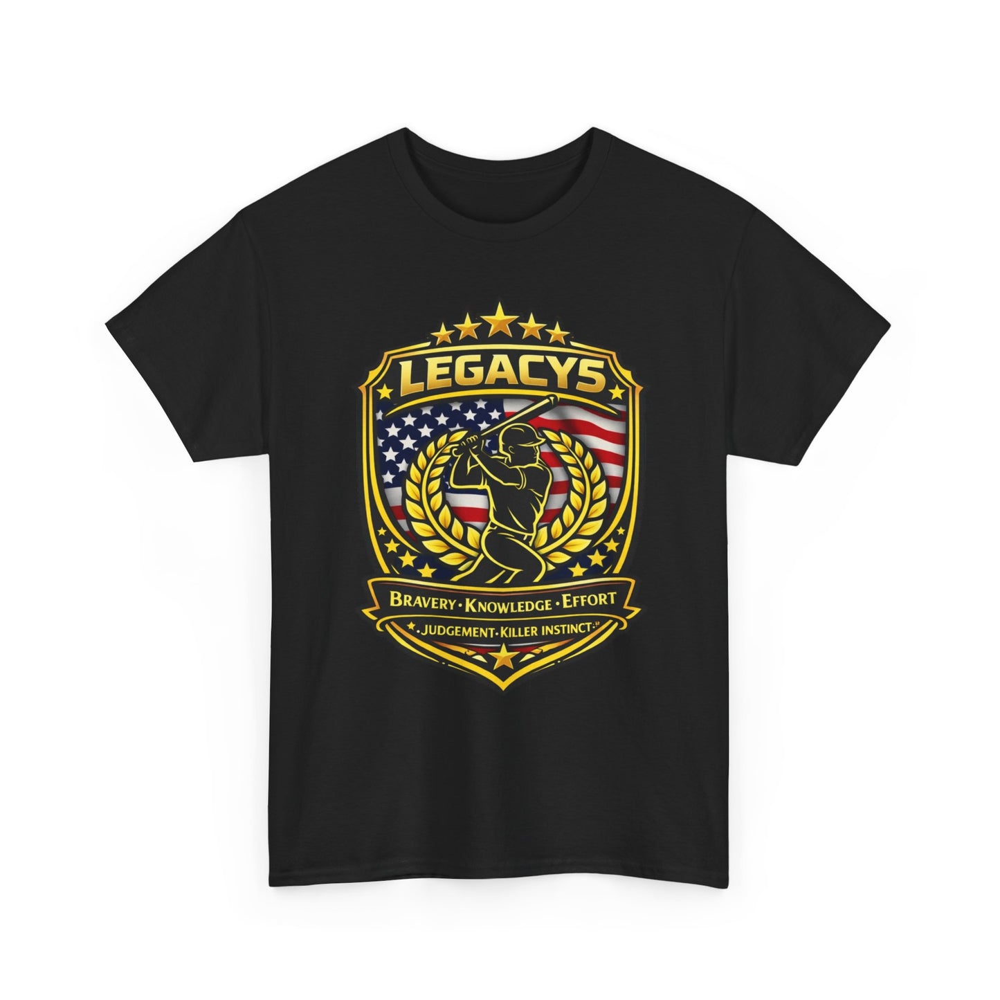 Baseball/Softball - Male Silhouette Legacy Shield T-Shirt