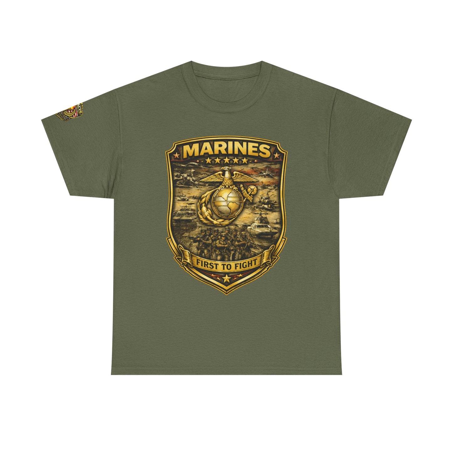 Marines 'First to Fight' Emblem T-Shirt w/ Legacy 5 Brand Crest