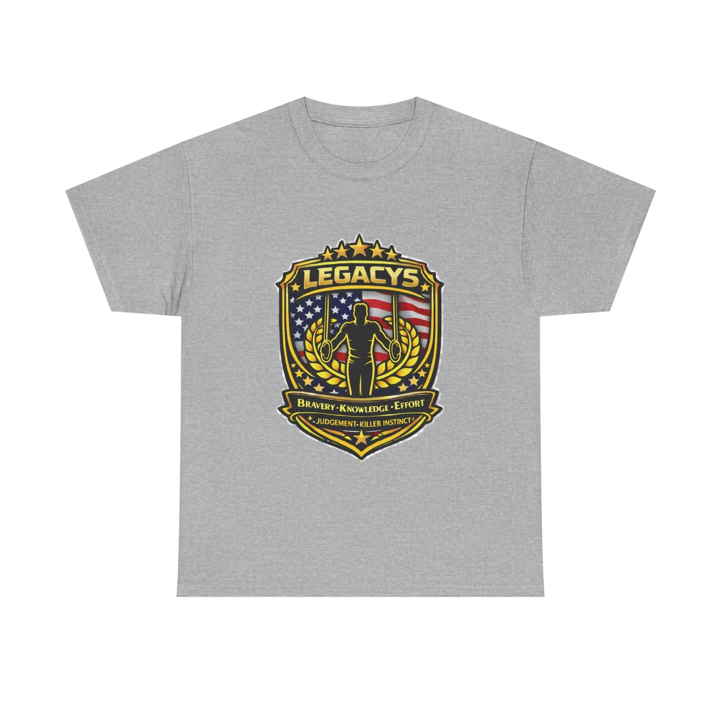 Gymnastics - Male Silhouette Legacy Shield T-Shirt