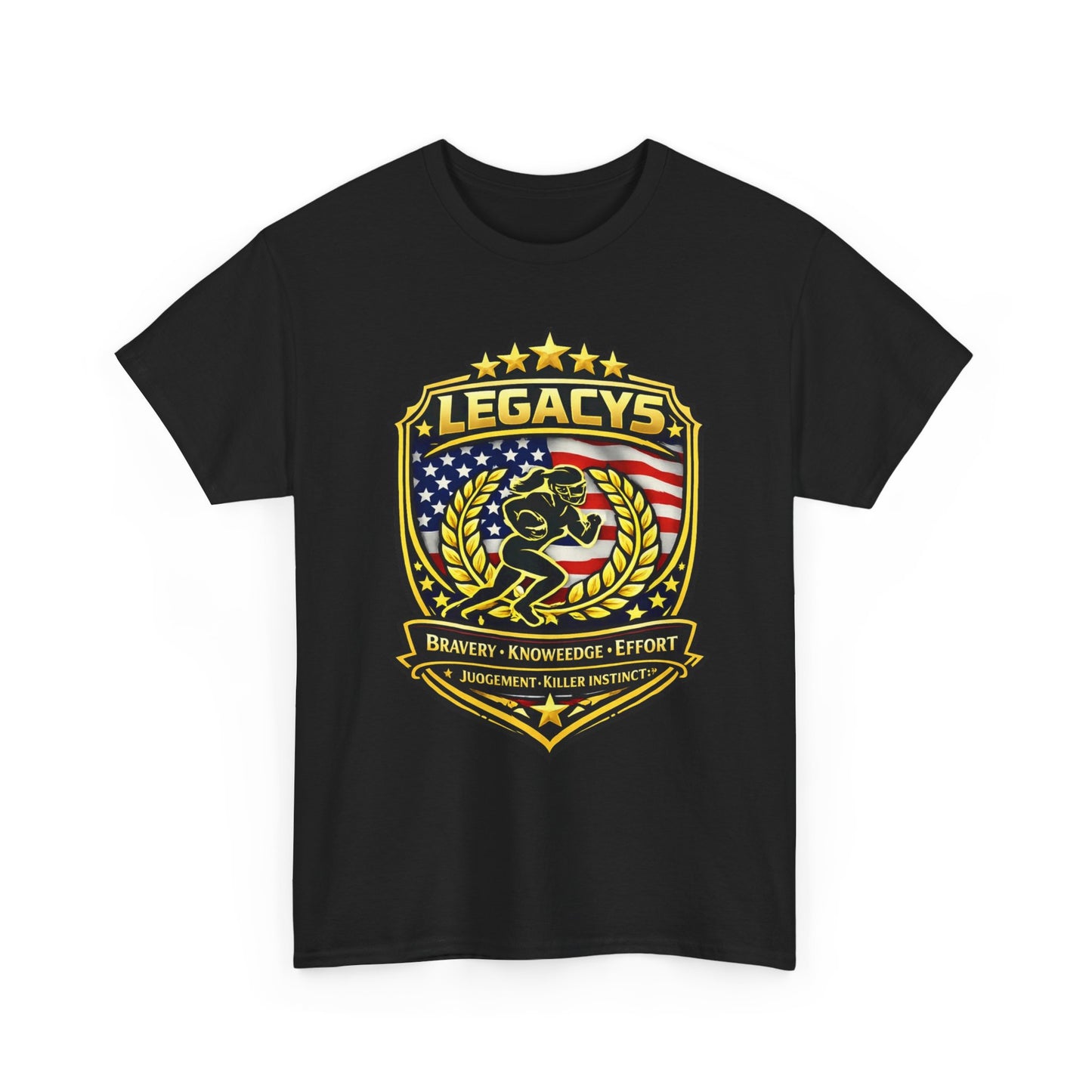 Football- Female Silhouette Legacy Shield T-Shirt