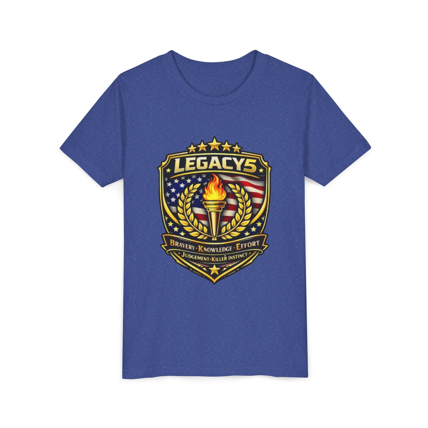 Youth Tee — "Legacys" Patriotic Torch Emblem