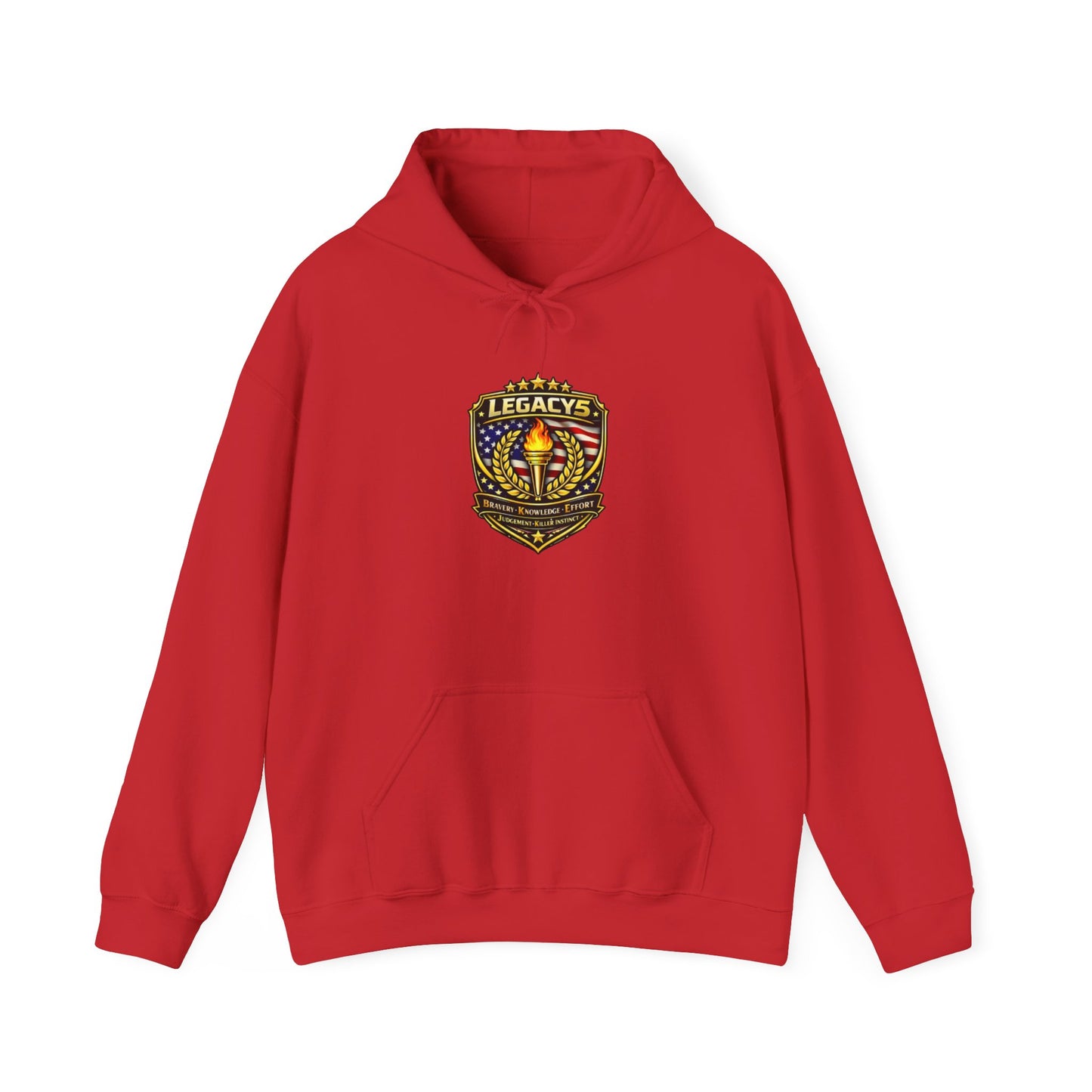 Legacy Shield Hoodie â€” American Flag Torch Emblem Sweatshirt