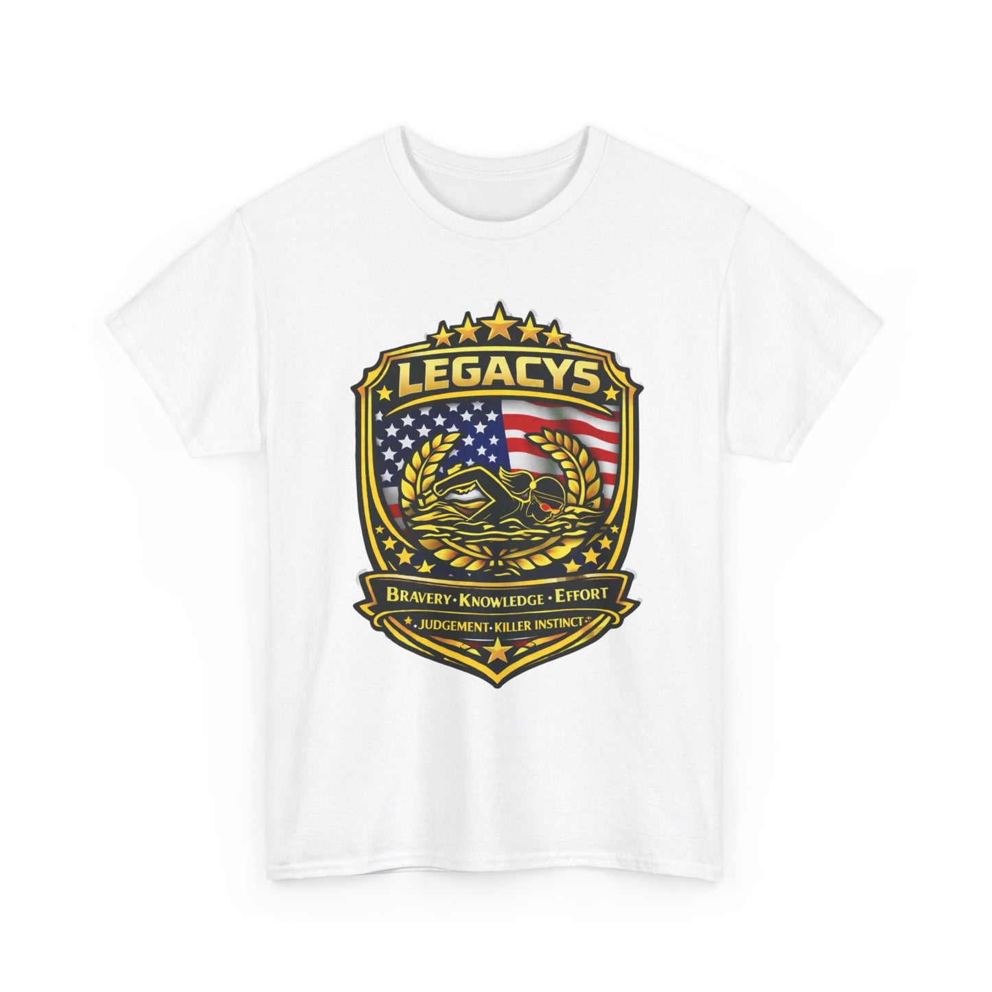 Swimming - Female Silhouette Legacy Shield T-Shirt